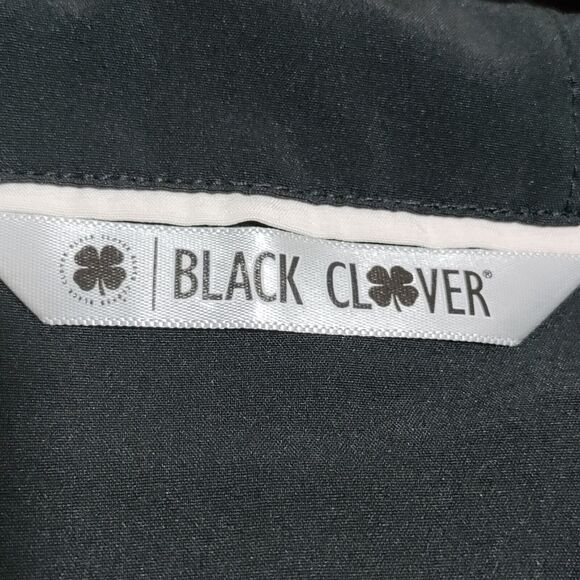 Black Clover Hooded Jacket Mens MEDIUM Black Full Zip TOP GOLF Logo Embroidered - Picture 11 of 16